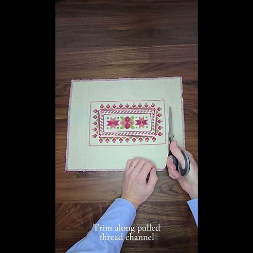 Easy fringe finish #crossstitch #diy #embroidery #diynstitch