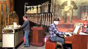 Time to tap your toes for a moment of musical levity with more instruments from our collection here at Circus World. Dave SaLoutos plays “Big Ori” this was the first air calliope to play with a circus band and appeared with the Ringling owned Barnum & Bailey Circus. This same air calliope was then featured under the big top of the combined Ringling Bros and Barnum & Bailey Circus. Musical Director Larry Stout plays the mighty Hammond Organ which replaced calliopes on circuses in the mid twentiet