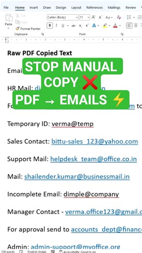 Stop Copying Emails Manually from PDF 😱