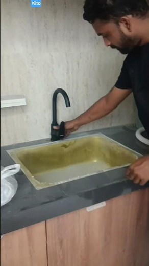 Kitchen Sink Tap Installation | Black Mixer Faucet Fitting & Water Test 🔥💧