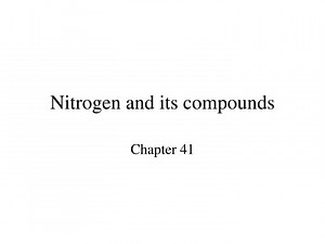 Nitrogen and its compounds - SlideServe
