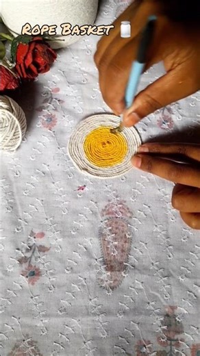 Rope Basket using old container 🫙#rope #basket #shortvideo #vairal