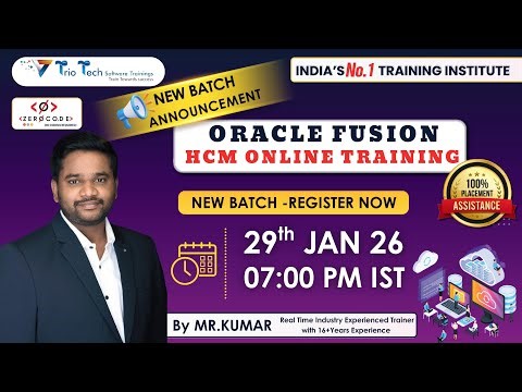 Oracle Fusion HCM Online Training | New Batch Jan 29 | 100% Placement Assistance | TrioTech