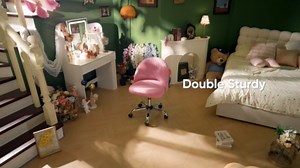 Furniwell Office Chair Armless Cute Desk Chair Modern Adjustable Swivel Vanity Task Computer Chair Home Office Desk Chairs with Wheels (Fabric, Yellow)