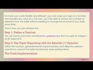 Automating Tuple Unpacking in Python for Permutations