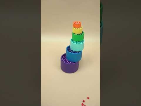 Reverse Zen Art: Hypnotizing Pearl, Crystal, Colored Beads in Wood Cups #dominomarble