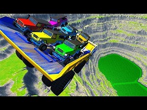 Beamng drive - Belaz 75710 Crashes & Destruction #2