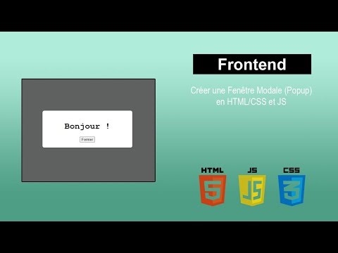 Créer une Fenêtre Modale (Popup) en HTML/CSS et JS
