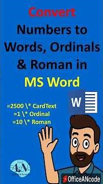 Convert Numbers to Words, Ordinals & Roman in MS Word #OfficeANcode