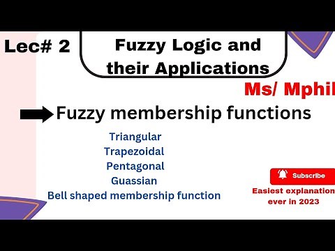 Special types of fuzzy membership functions | lec#4| Fuzzy Logic.| MS/MPHIL |2024