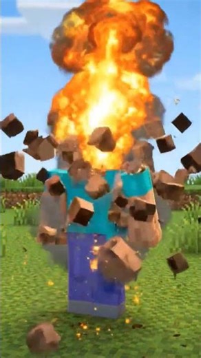 Minecraft Steve head explodes #minecraft