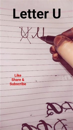 Letter 'U' Calligraphy ✨ #calligraphy#handwriting#viral#viralreels#shorts#shortsfeed#youtubeshorts