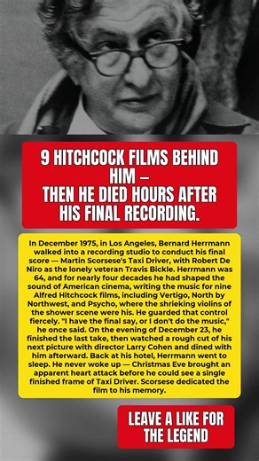 He Finished His Last Film Score the Night He Died #BernardHerrmann