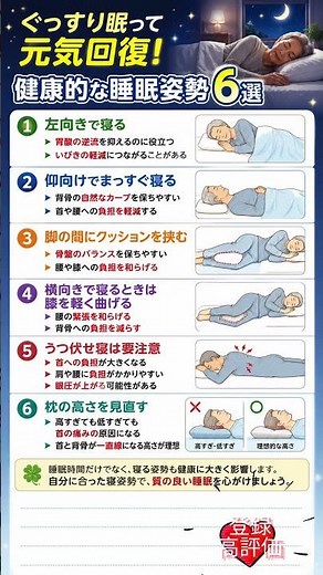 ぐっすり眠って元気回復！健康的な睡眠姿勢 6選
