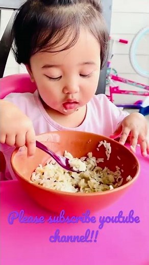1 year old baby eating rice and lentil | toddler food idea| baby food videos| homemade FOOD| #shorts
