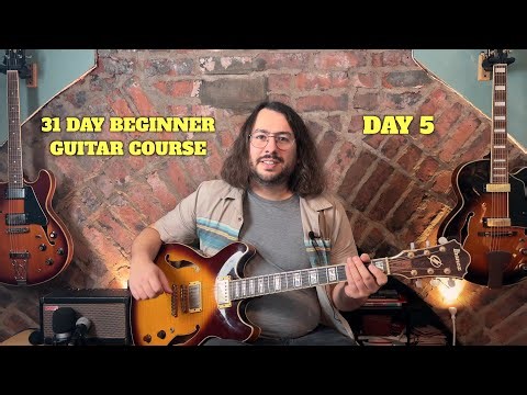 31 Day Beginner Guitar Course – Day 5 | Day Tripper Riff (Beatles)