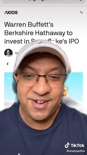 Warren Buffett buys Snowflake IPO #warrenbuffett #snowflake #snowflakeipo #investing #investingexplained #investingforbeginners #ipo