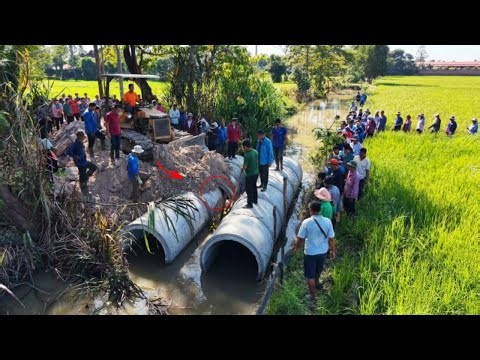 Wonderful Activity Construction Delete Twin Sewer System by Bulldozer Push & 5 T Dump Truck Unloadin