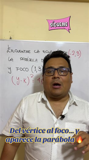 📐 Ecuación de la parábola Hallar la ecuación de una parábola con vértice y foco dados, paso a paso y sin complicarse. Clave para entender la forma y dirección de la parábola 🚀#matematicas #geometria #profesores#parabola#secundaria