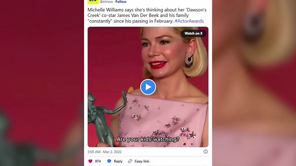 Michelle Williams breaks silence on James Van Der Beek's death