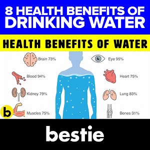 30K views · 753 reactions | There are many health benefits from drinking water. Weight loss is an important one for many people. So is clearer skin. But there are many more. | Bestie | Facebook