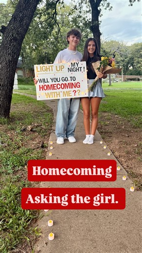 Homecoming: Asking the girl This is all new to me as a momma! When your son comes home and has grand ideas on how to ask a girl to Homecoming and a dance! What do we do? We go BIG. (But not too big) hahaThe cheerleader in me came out to make this sign with the family, but it was all Trace’s ideas! It was a family affair. The boys did the shopping because I was in Dallas shopping for the mum. (That’s a whole other story to come)It all paid off! She said yes and both families are super excited for