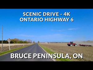Scenic Drive on Ontario Highway 6: Bruce Peninsula Exploration in 4K