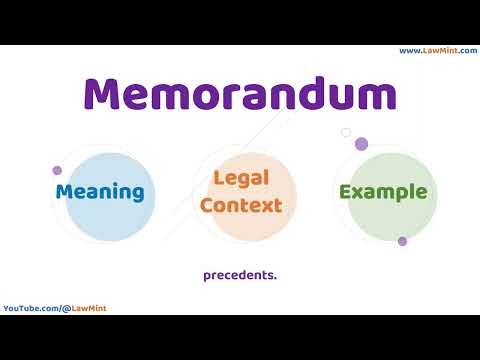 Memorandum Meaning Legal Context & Example Legal Terms Simplified @LawMint