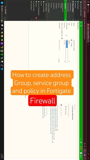 How to configure address Group, service group,and policy on Fortigate Fortinet firewall #shorts