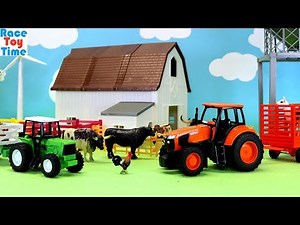 Farm Animals and Tractor Toys Fun For Kids - Learn Animal Names