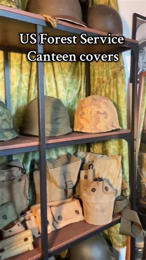 Here are two US Forest Service canteen covers. They are made of a white canvas with very similar construction. The one difference is one of them has a fabric lining while the other does not. These are the only two I’ve seen and I have had trouble finding information about them. Please let me know what you know about these covers! | past.wars.collecting