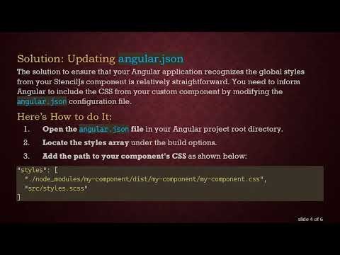 Resolving Global Styles for StencilJs Custom Web Components in Angular Apps