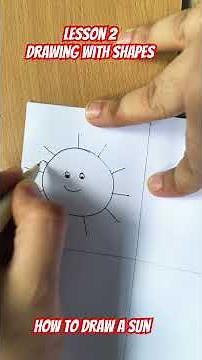 Lesson 2: Draw a Sun 🌞 with Shapes + Crayon Coloring | Easy for Kids!