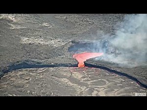 Lava lake at Kīlauea summit on April 26, 2022