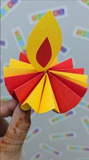 how to make paper diya making craft video idea for kids #diyarangoli #diwalispecial #art #craft