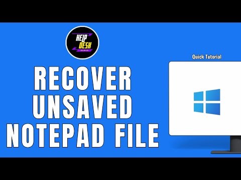 HOW TO RECOVER UNSAVED NOTEPAD FILE IN WINDOWS