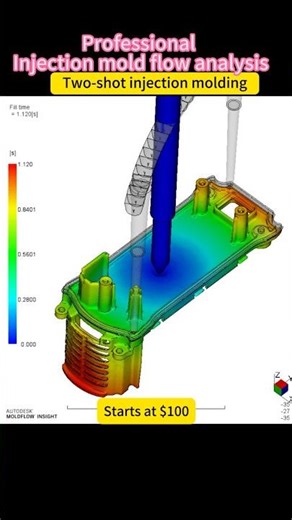 Two shots injection molding #moldflowanalysis #moldflow #injectionmolding #molddesign #molding