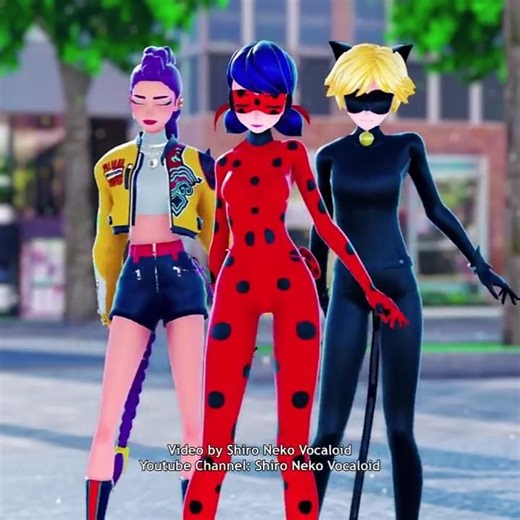 MMD Kute Krush Girl Trend (Ladybug x Chat Noir x Rumi) #miraculousladybug #ladybug