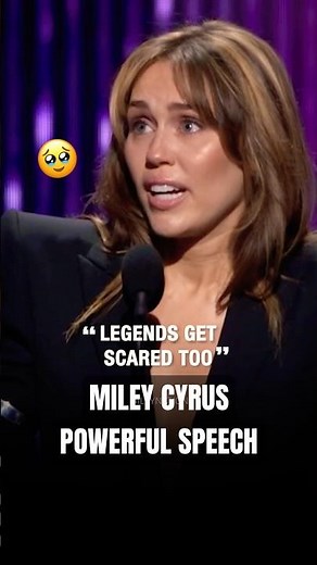 Miley Cyrus’ Most Powerful Speech Ever: “Legends Get Scared Too” 🖤✨ | #shorts #mileycyrus