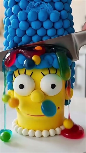 Brainrot Simpsons Cake Cutting Chaos🟡🟠 #funny #cute #cake #asmr #brainrot