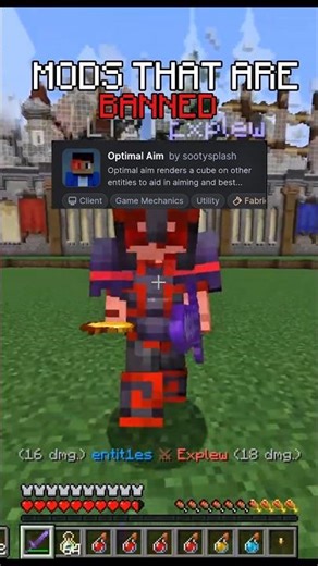 MODS That Are Banned 😳 #minecraft #pvp #cpvp #marlowww