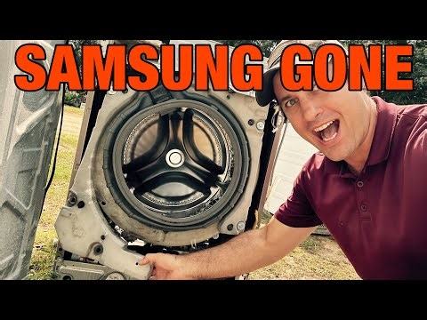 😂How NOT to fix a Samsung front load washer🤣| Counter weight and tub busted | SHE GONE