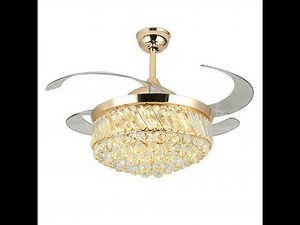 How to assemble & install 4 retractable blades decorative crystal chandelier ceiling fans