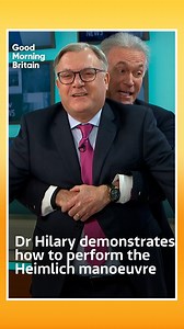 Strictly’s Shirley Ballas says she “couldn’t breathe” for 20 minutes after choking on a fish bone before the Blackpool live show until her make-up artist performed the Heimlich manoeuvre and saved her. Dr Hilary Jones demonstrates how to perform the Heimlich manoeuvre. | Good Morning Britain