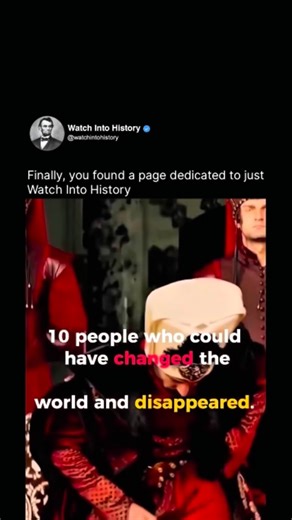 Watch Into History on Instagram: "History isn’t only shaped by those who stayed in the spotlight—but also by those who vanished before their impact could be fully realized. Across centuries, there have been people with ideas powerful enough to alter science, politics, culture, or the course of humanity itself… and then they disappeared. Some were erased by war or repression. Others chose obscurity, were silenced, or died before their work could take hold. A few simply walked away, leaving behind