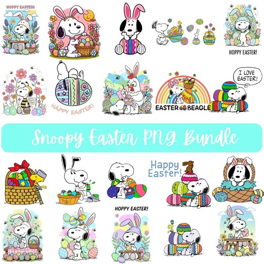 Snoopy Easter PNG Bundle, Easter Beagle Clipart, Peanuts Holiday Graphics (digital Download) - Etsy
