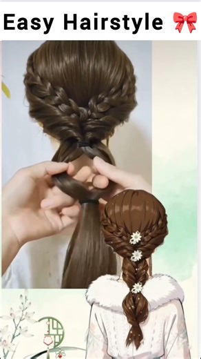 Elegant Flower Braid Hairstyle-Easy Romantic Braided Hair #WeddingHair#LongHairStyles#AestheticHai