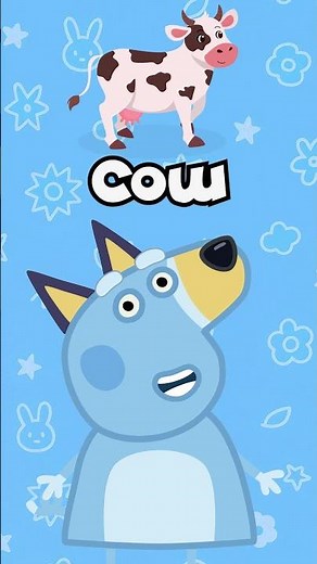 Bluey Learns Animal Sounds 🐔🐄 #shorts #kids