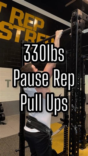 330lbs Pause Rep Pull Ups | 6’2” 215lbs w/ 115 Added