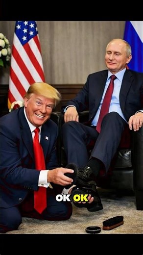 Trump cire les chaussures de Poutine #trump #poutine #kimjongun